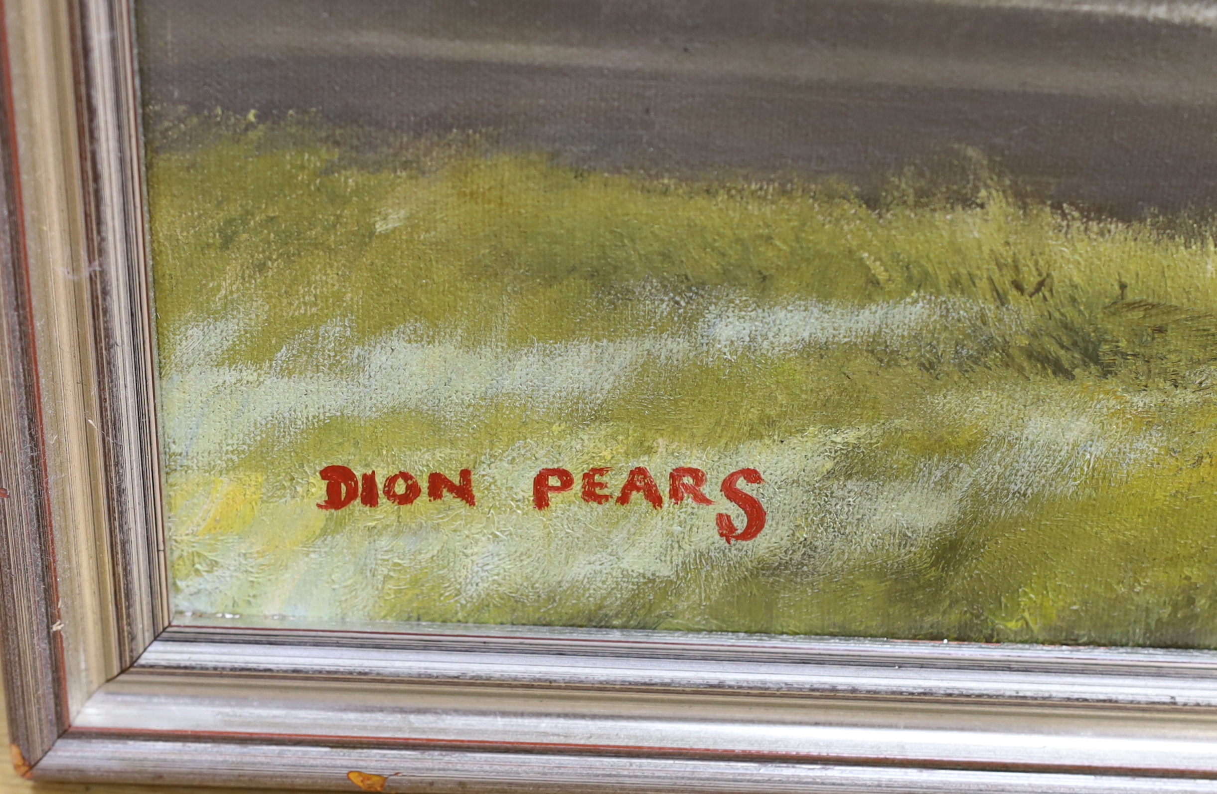 Dion Pears (1929-1985) oil on canvas, 'Ferrari 250 SWB, 1961 Tourist Trophy', signed, inscribed verso, 90 x 60cm